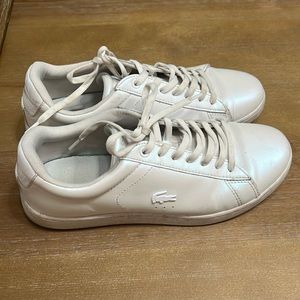Lacoste white lace up sneakers